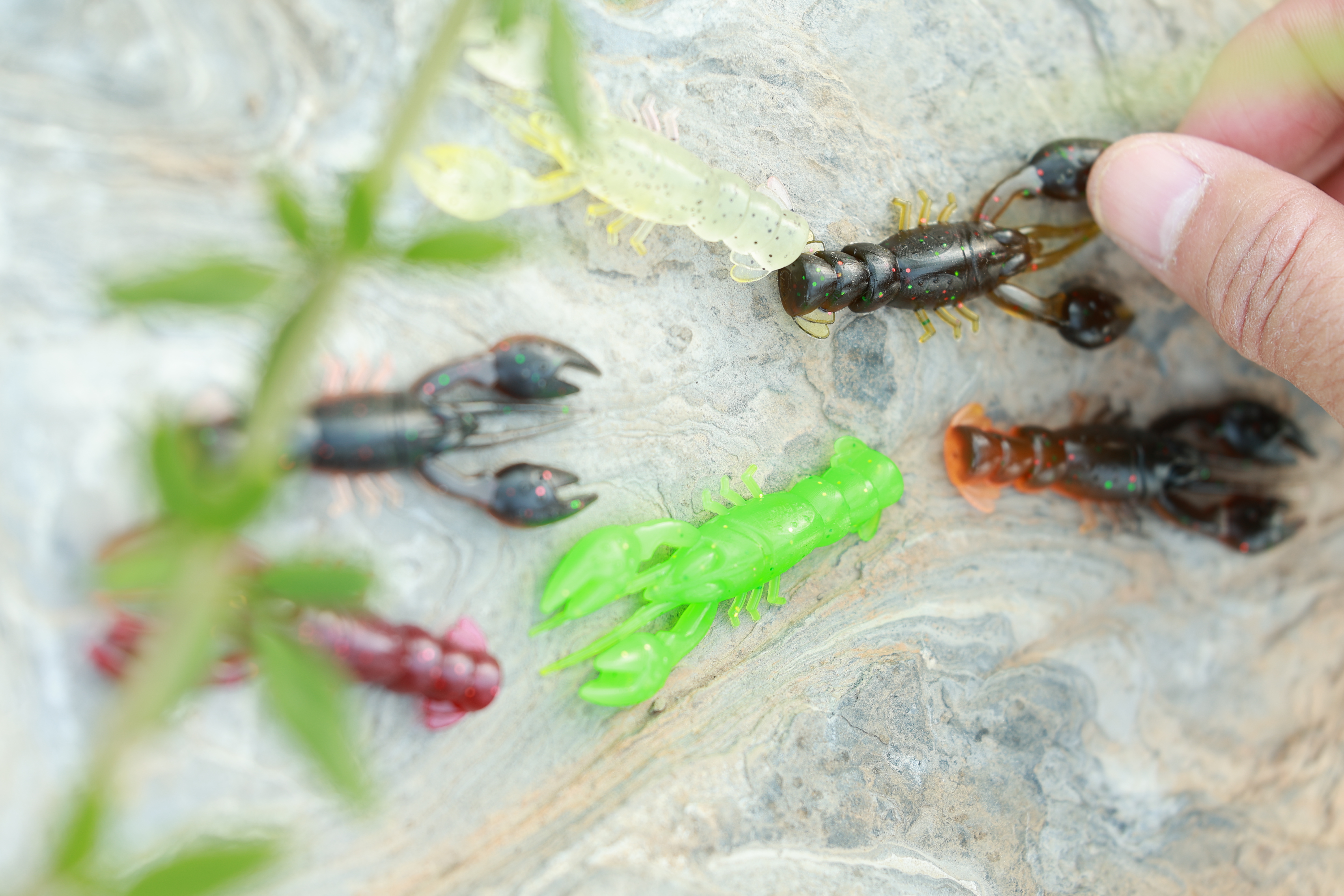 Fishing tackle in use